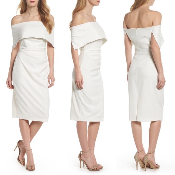 vince camuto popover midi dress black